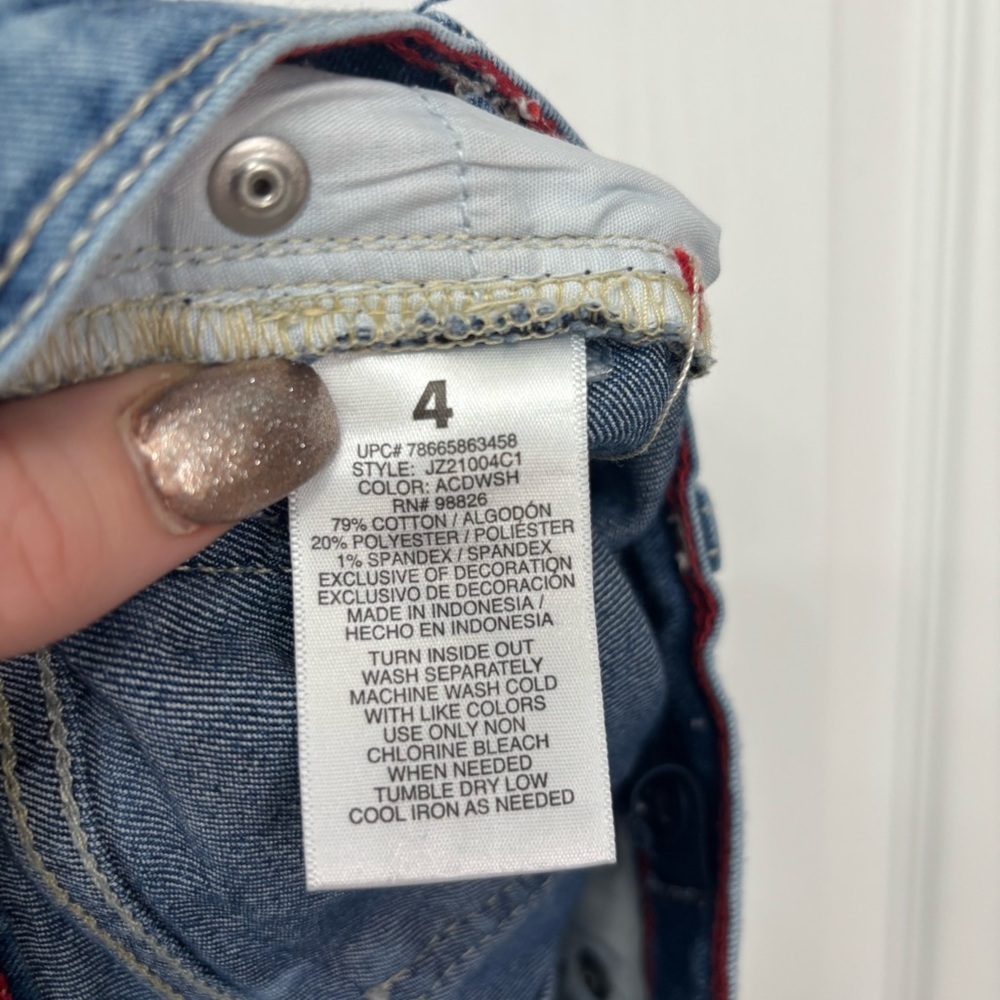 Denim Patch Shorts | Jordache Girls Size 4 - Picture 7 of 11